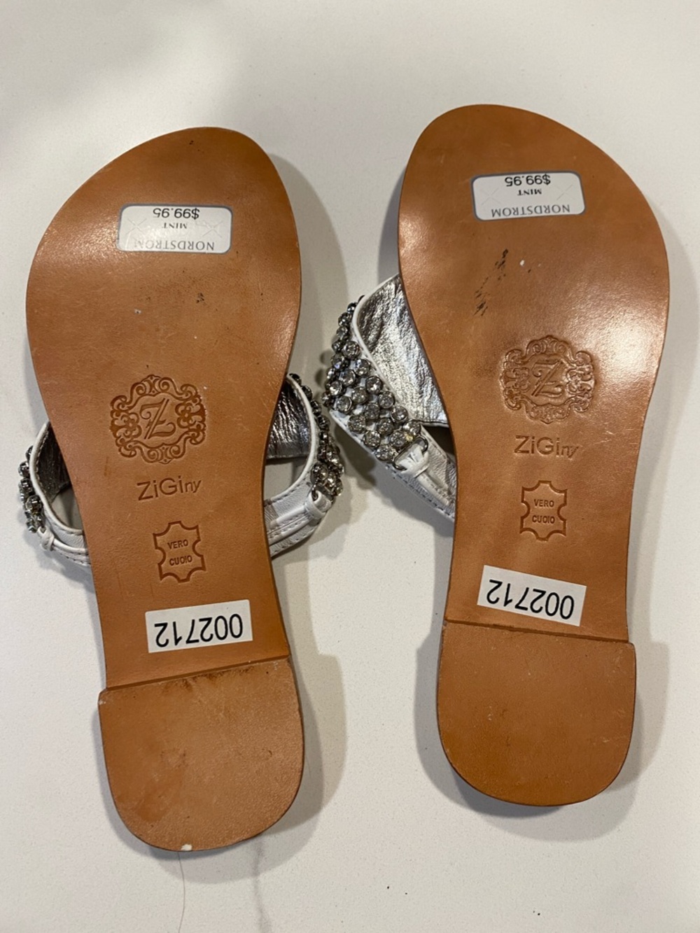 ZiGiny Silver Crystal Thong Sandals - Picture 8 of 11